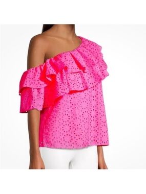 NEW Lilly Pulitzer Tricia Top in Razberry off the shoulder